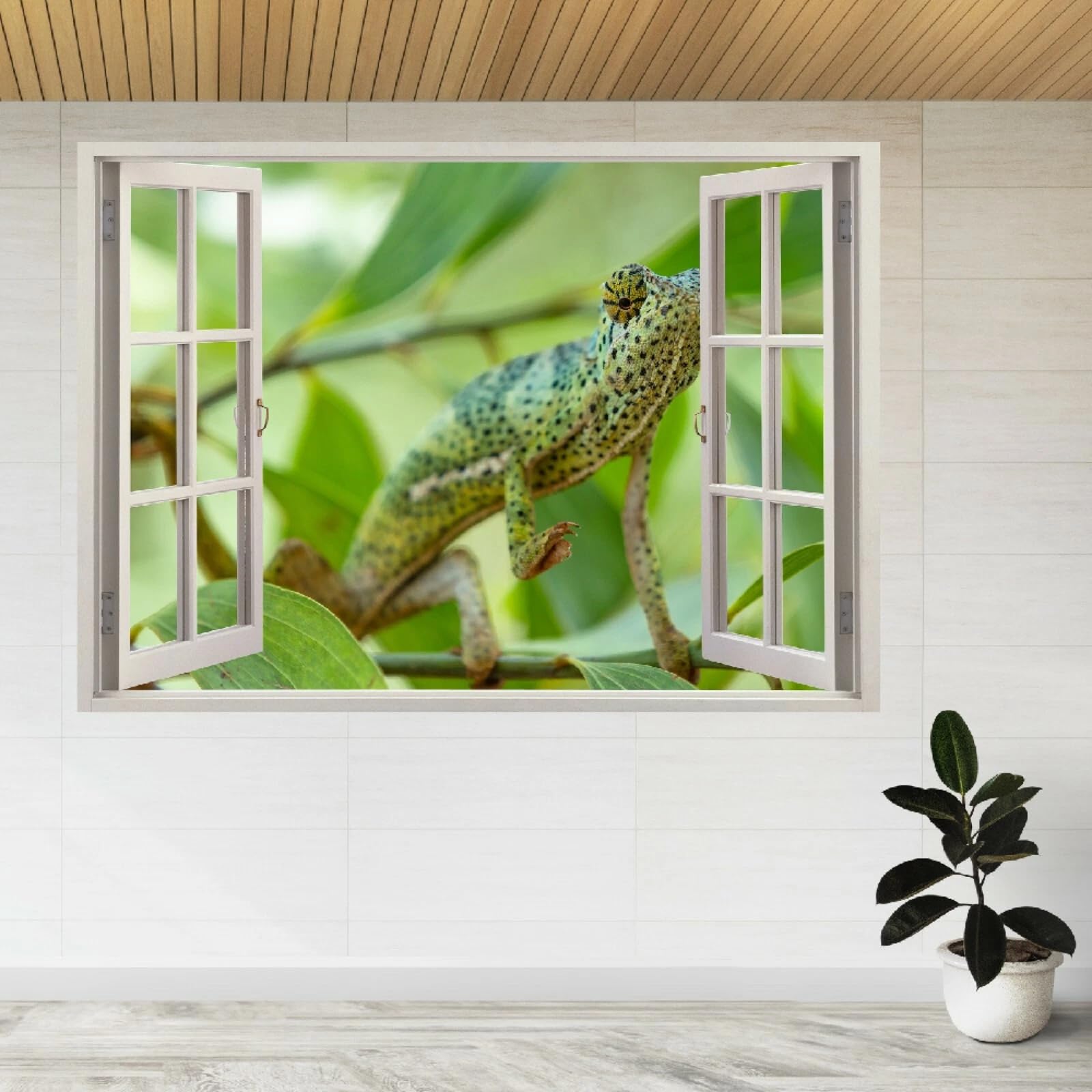 Wandsticker 3D Durchbruch Tier Wandtattoo kinderzimmer Deko Wand Aufkleber Wanddurchbruch Wandsticker Wandbild für Teenager Zimmer Wohnzimmer Schlafzimmer 70x122cm