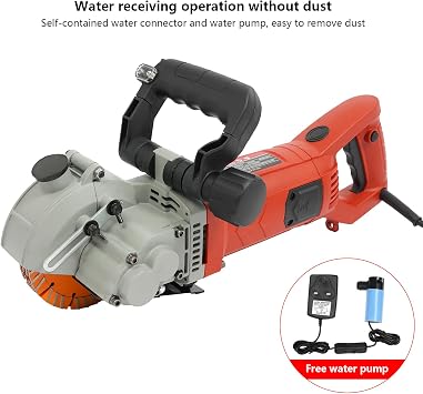 Wall Chaser,Electric Wall Grooving Cutting Machine with 7Pcs 133mm Diameter Saw Blades,Wall Slotting Machine for Slotting Brick Granite Marble Concrete Grooves