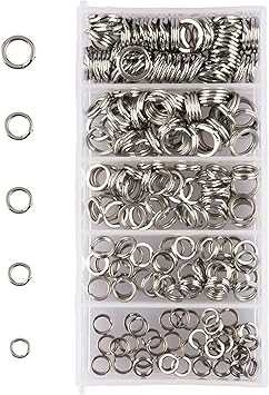 Amazon 0個セット スプリットリング 釣り道具 高強度 釣り 直径5mm 6mm 7mm 8mm 9mm ソリッドリング 5サイズ 収納ケース付 平打ち リング 釣り 海釣り 釣り道具 釣り具 釣り用品 アシストフック 耐腐食性 収納ケース付 Faunto スプリットリング