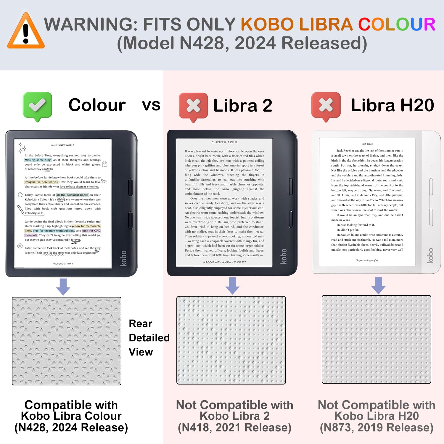 RSAquar Coque pour Kobo Libra Colour (Modèle : N428) Et Tolino Vision Colour 2024 avec Fonction Auto Veille Réveil, Vert Agave