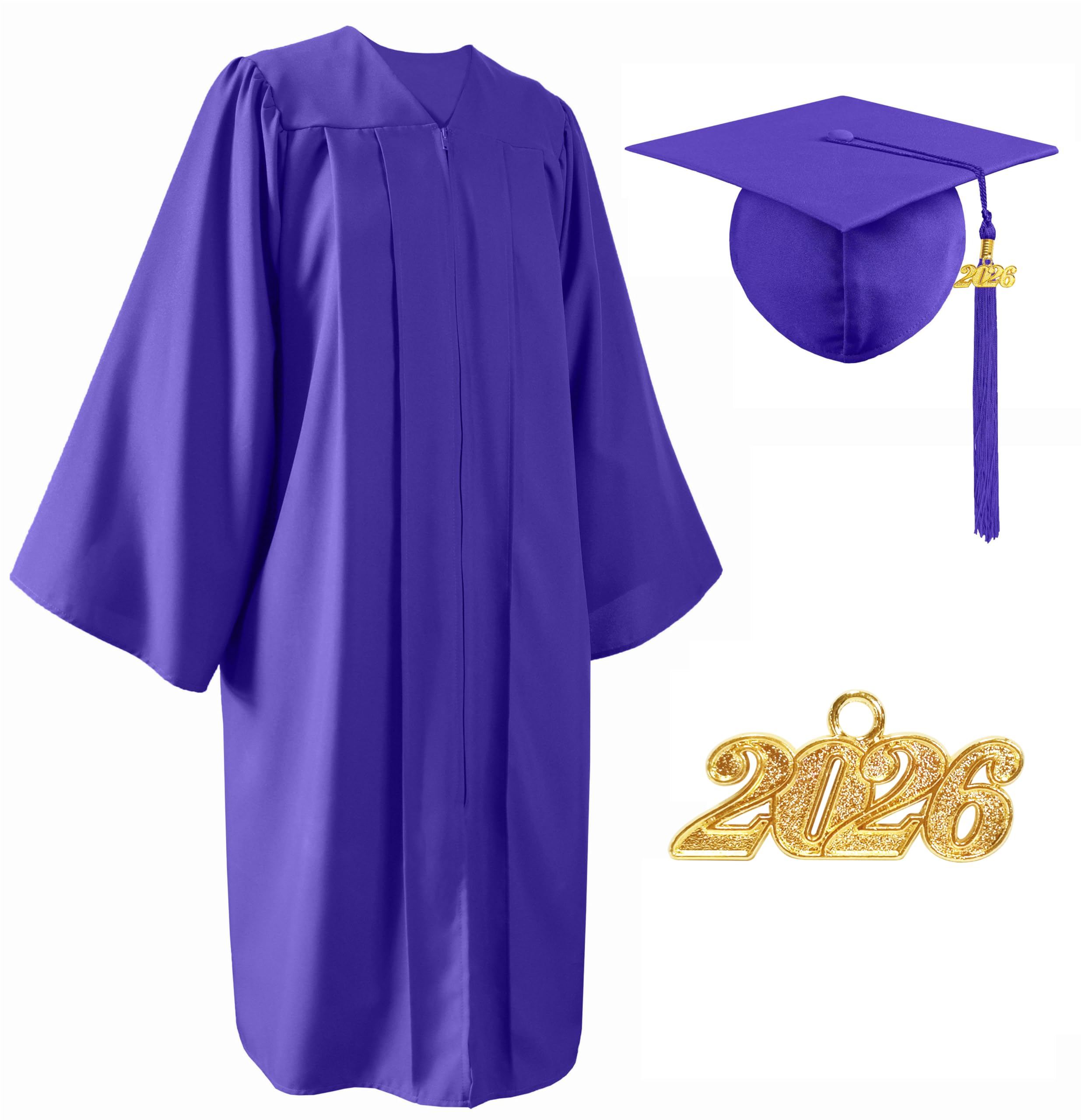 Matte Graduation Cap and Gown Set 2026 for High School and College