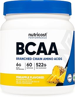 Nutricost BCAA Powder (Pineapple, 60 Servings) - Optimal 2:1:1 Ratio