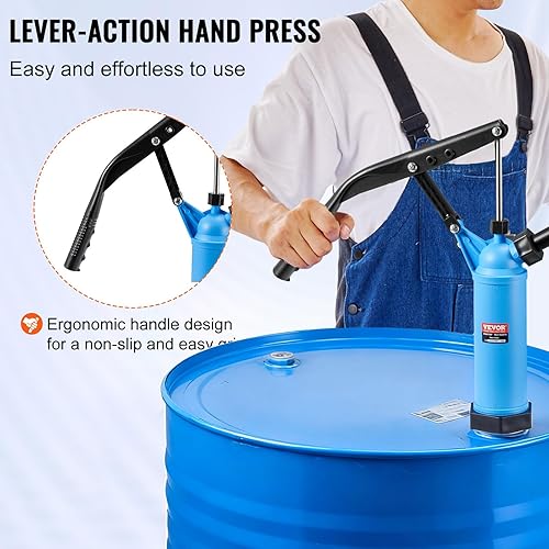 Miniatura 3 de VEVOR Bomba de tambor, 9.5 onzas por carrera, bomba de barril de acción de palanca, se adapta a tambores de 5-55 galones con ensamblaje de tubo de