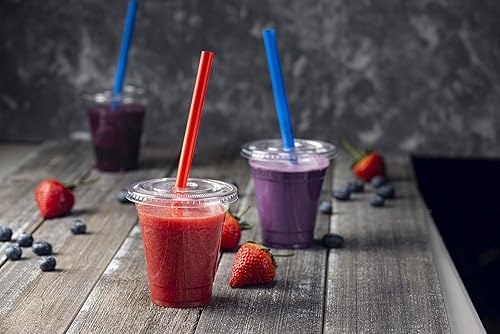 Miniatura 6 de Elegant Disposables Puntas en ángulo Pajitas de batido jumbo de varios colores, desechables de boca ancha, pajitas grandes de batido de 9 pulgadas