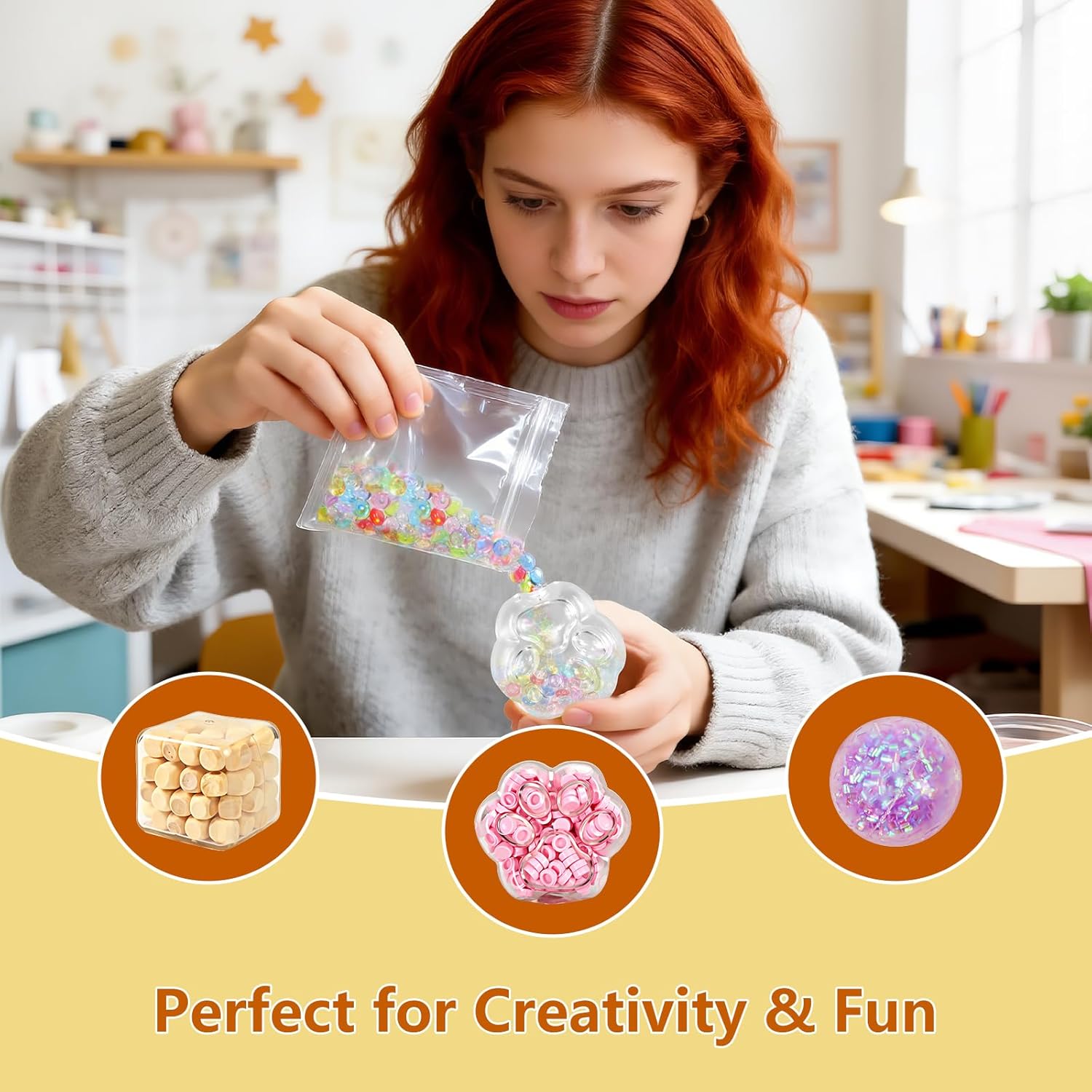 DIY Stress Ball Making Kit - 10 TPR Skins - Immersive Asmr Ball Squishy kit- Craft Kits Stress Balls - Handmade Make Your Own Fidget Stress Balls Kit for Adults - Crunchy Relaxing