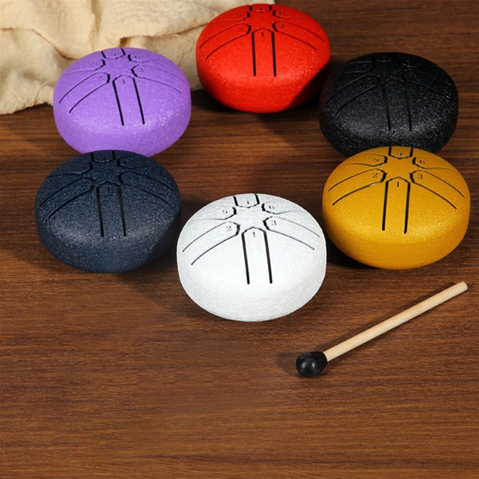 3 Zoll 6 Noten Regentrommel for draußen Regentrommel Instrument Mini Handpan Trommel Outdoor Regentrommel for Yoga Meditation für Liederabende, Konzerte(Purple)