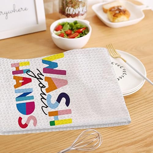 Miniatura 3 de HIWX Toallas de mano para niños, toallas de mano para baño, decoración de baño infantil, toallas de mano coloridas bohemias para baño y cocina, 16 x