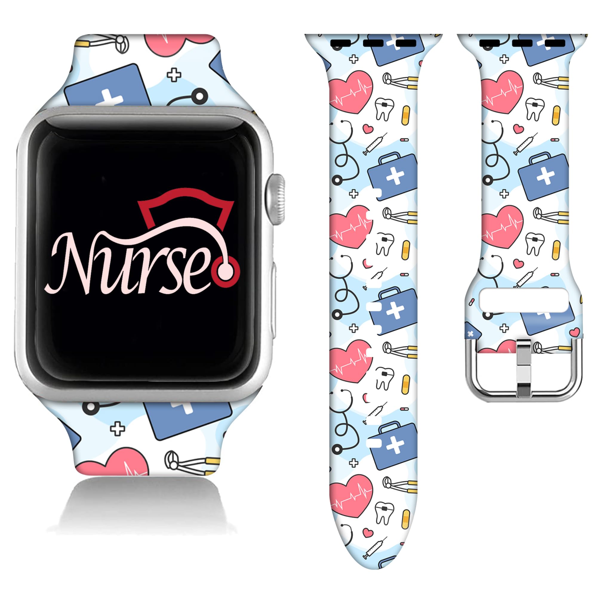 Compatible with Watch Bands for Women Men 38/40/41/42/44/45/46/49mm, Silicone Sport Replacement Wristband Strap for IWatch Series 11 10 9 Ultra 8 7 6 5 4 3 2 1 SE.