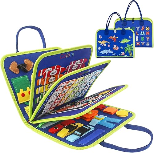 Montessori - Tablero de actividades para niños pequeños, juguete educativo de desarrollo de habilidades motoras finas e interactivo cognitivo