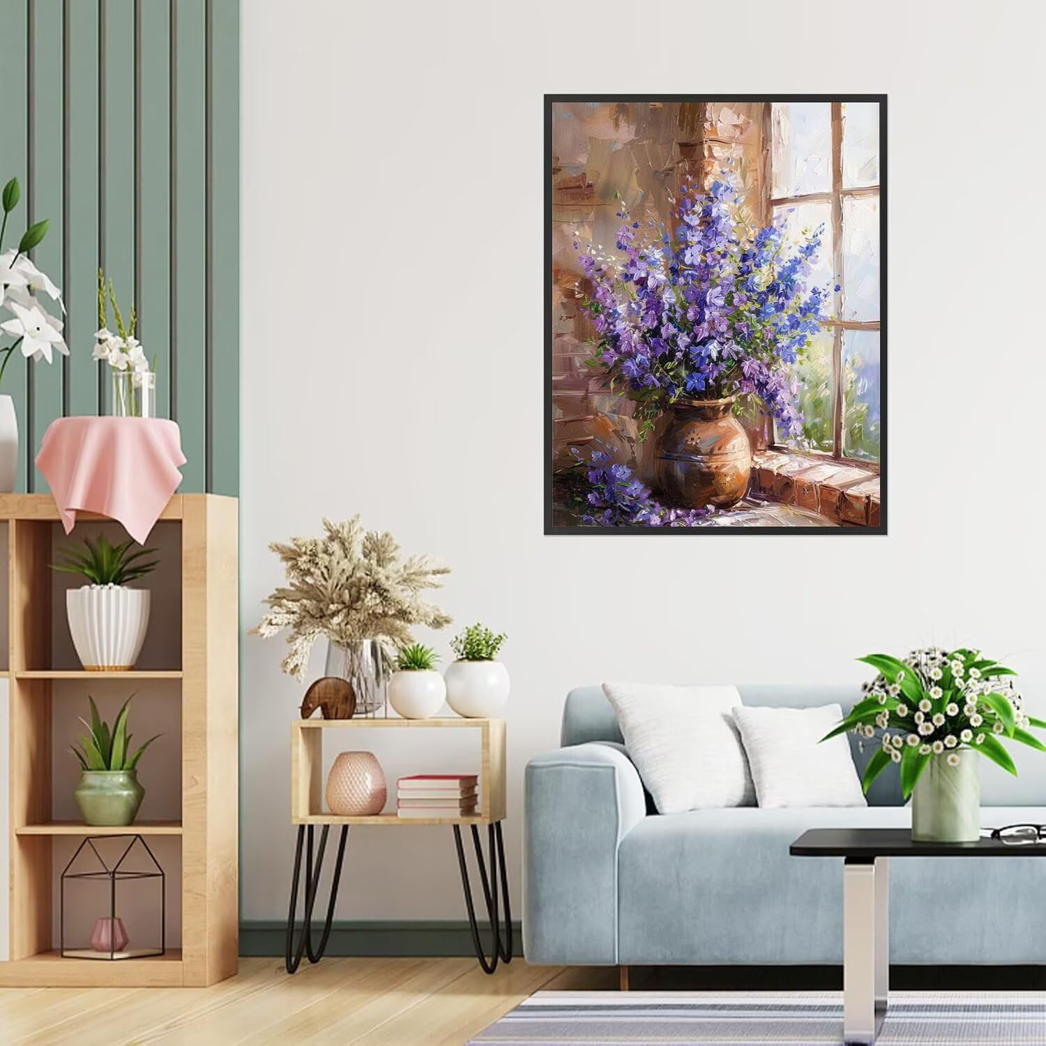 Dipingere con i Numeri Adulti Fiori, Violetta Dipingere con i Numeri Bambini DIY Kit, Set Premium con Pennelli, Decorazione Casa & Creativo Regalo, Attività di Tempo libero 90x120cm z-218