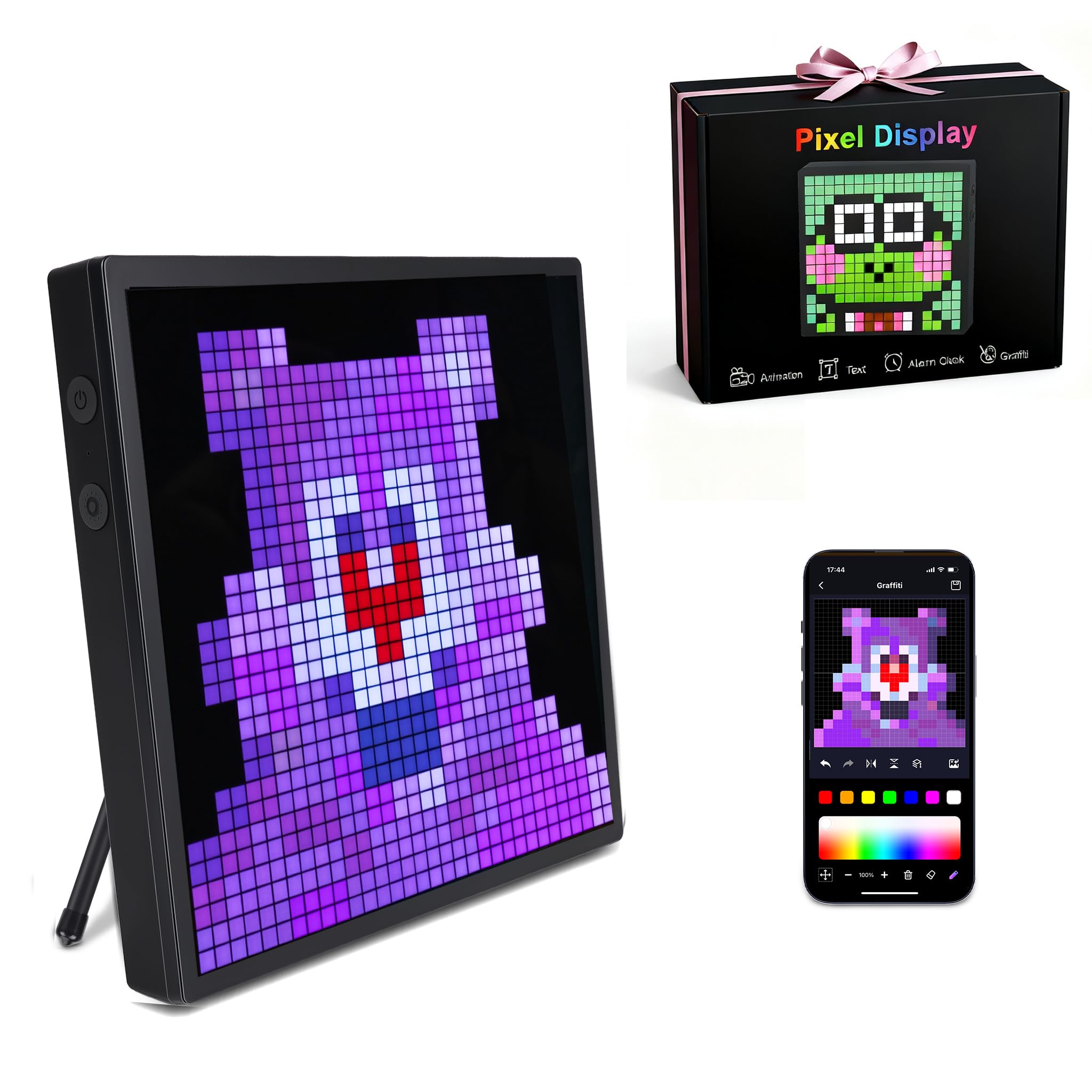 32x32 Programmable LED Pixel Screen, Digital Alarm Clock Matrix Panel, Pixel Light Art Di…