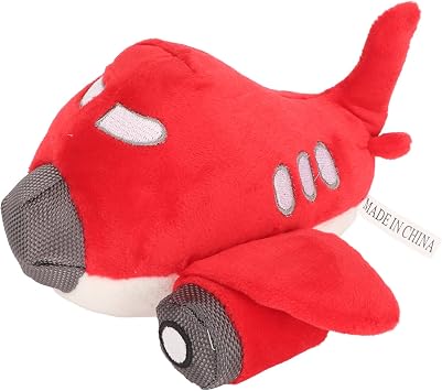 TITA-DONG Dog Squeaky Toy, Airplane Shape Soft Plush Bite Resistant Teeth Grinding Cleaning Dog Chew Toy, Cute Soft Dog Toys for Teeth Cleaning, Stuffed Dog Toys for Small, Medium, Large DogsRed