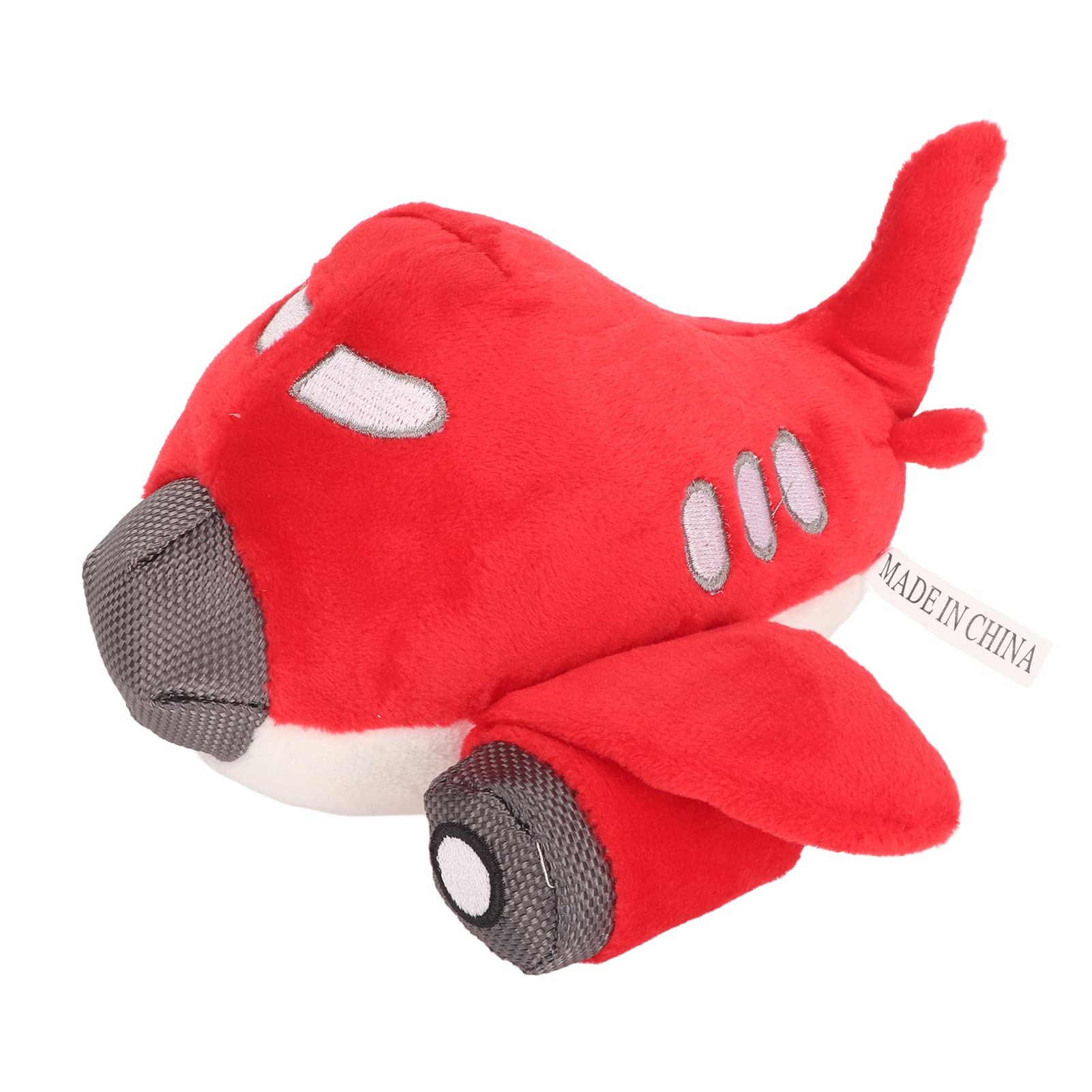 MaroomaPlush Dog Squeaky Toy, Teeth Grinding, Interactive Airplane Shape, Stuffed Puppy Chewing Toy, Interactive Dog Toys, Puppy Chew Toys for Teething, Dog Toys for Small Dog(Red)