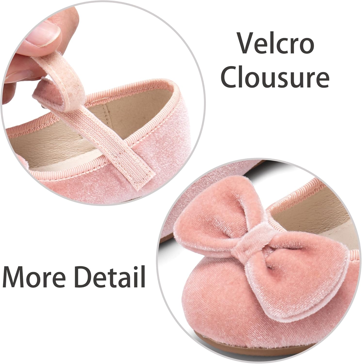 ESTINE Mary Jane Shoes for Toddler Little Kid Girls- Girl Velvet Bow Dress Ballet Flats - Image 6