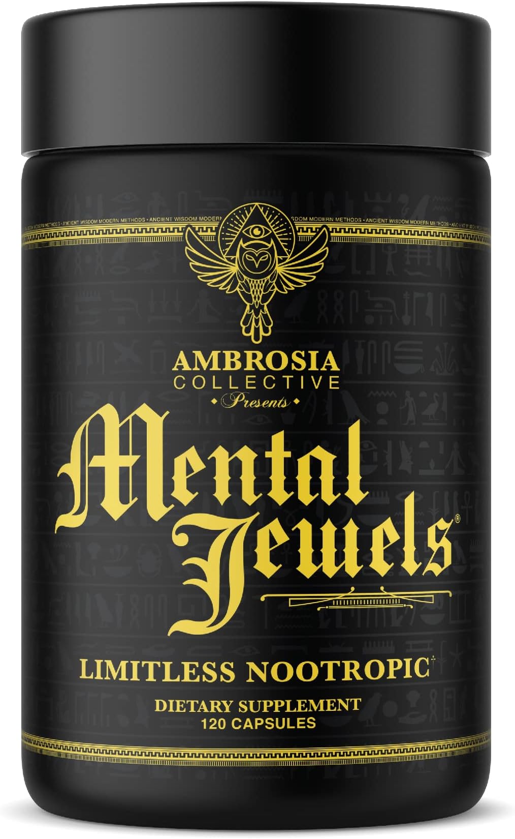 Ambrosia Mental Jewels (Capsules) - Cognitive Enhancer | Increase Memory, Communication Skills, Concentration & Focus | Alpha GPC, Choline, BaCognize | 120 Veggie Capsules (30 Day Supply)