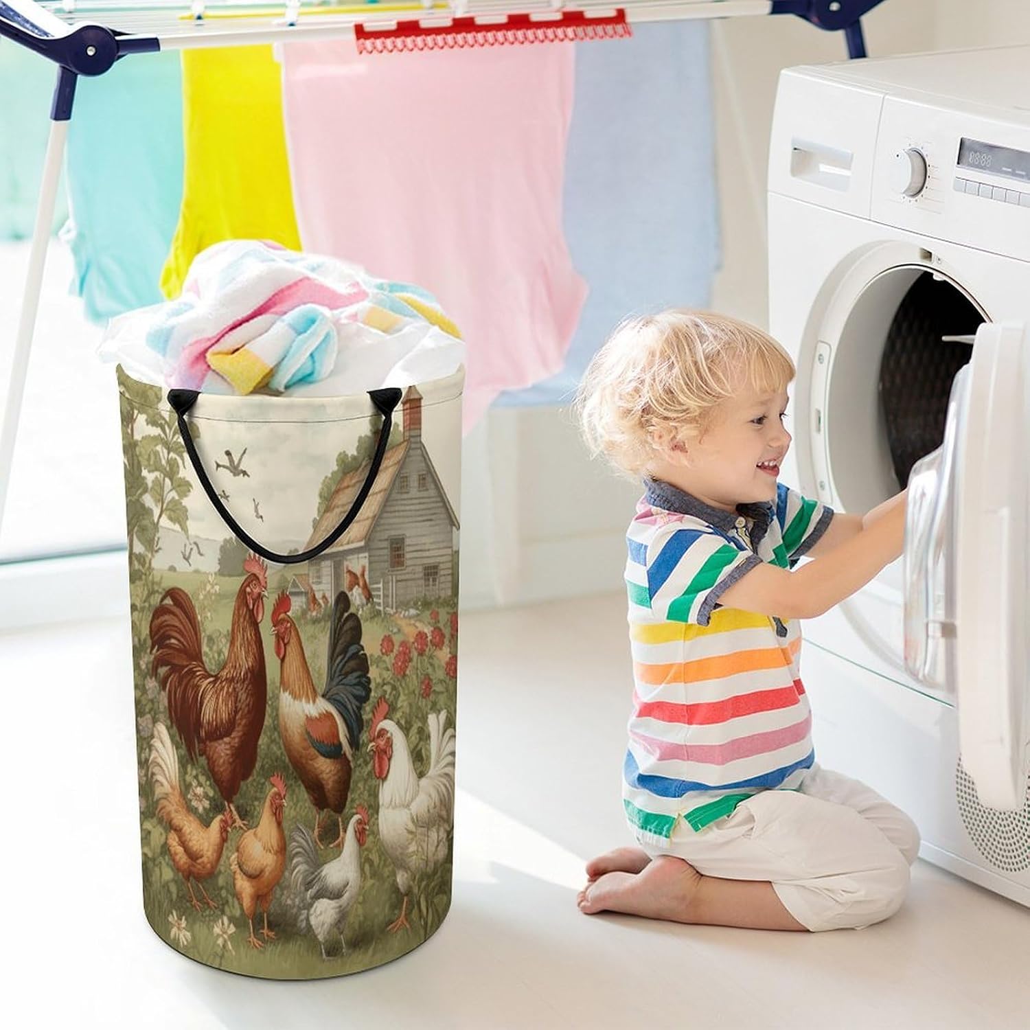 Dirty Clothes Basket Extra Large 110l Open Top Laundry Hamper With Portable Carry Handles, Foldable Waterproof Clothes Basket Spacious Laundry Bag For Bedroom Bathroom Laundry Room Dorm