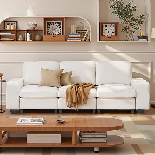 VEVOR Sofá modular de 3 plazas de 100 pulgadas, cómodo sofá con asientos profundos y almacenamiento oculto, diseño moderno para sala de estar,