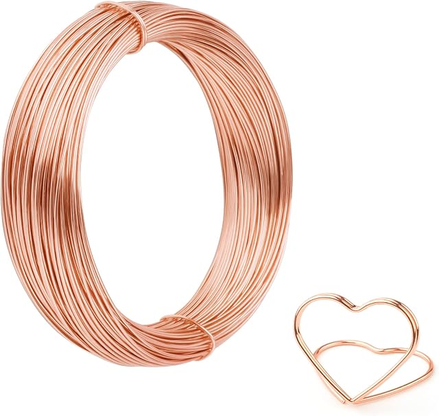 LUTER Metal Craft Wire, 98.4ft/ 30m 18 Gauge 1mm Aluminum Wire Flexible Bendable Crafting Wire for Gardening Sculpting Jewelry Making DIY Crafts (Copper)
