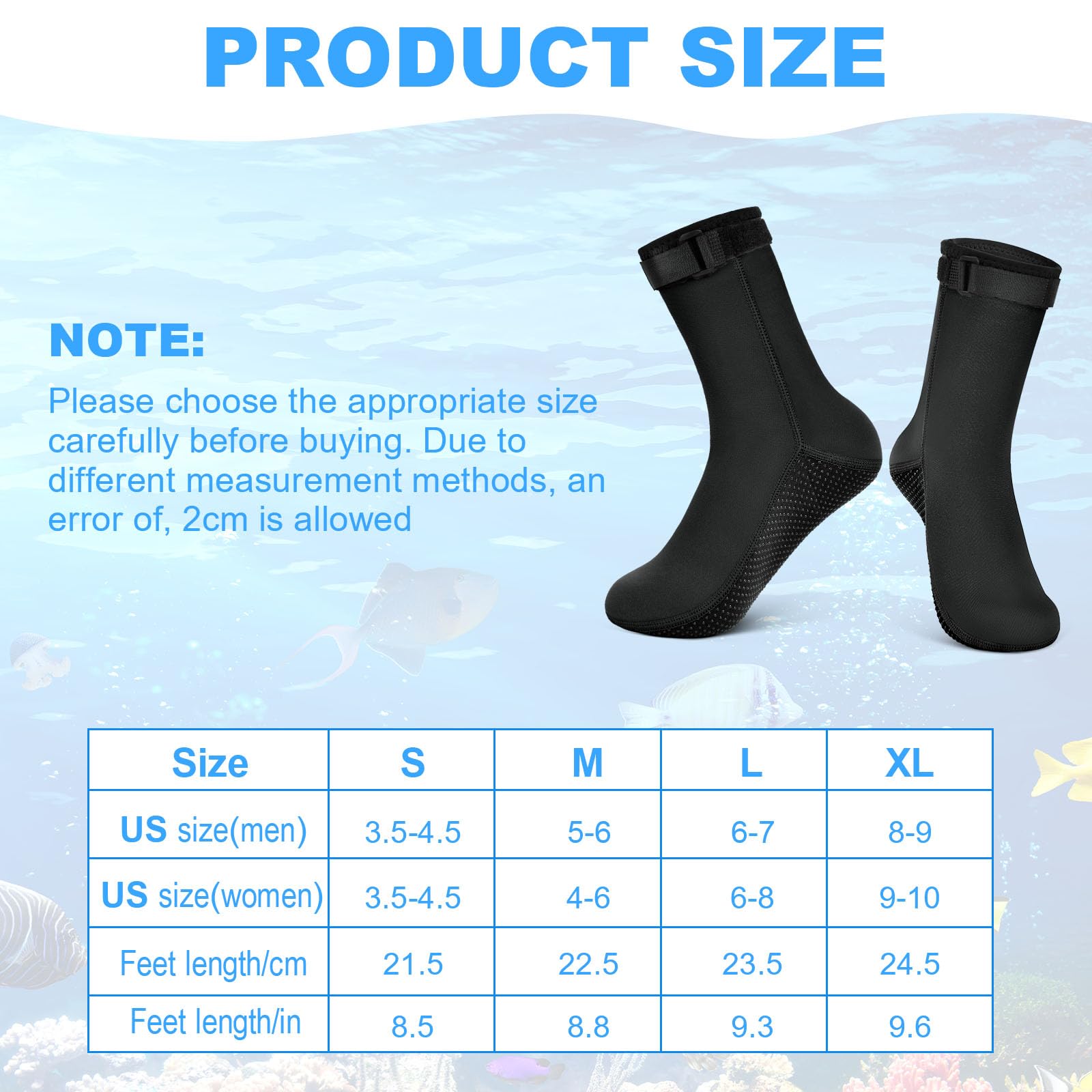 flintronic Calzini da Immersione, Calzini Neoprene, Calze in Neoprene da 3 mm, Calze Nuoto Antiscivolo, Calze Subacquea per Subacquee, Snorkeling, Surf, Vela, Immersioni, Kayak