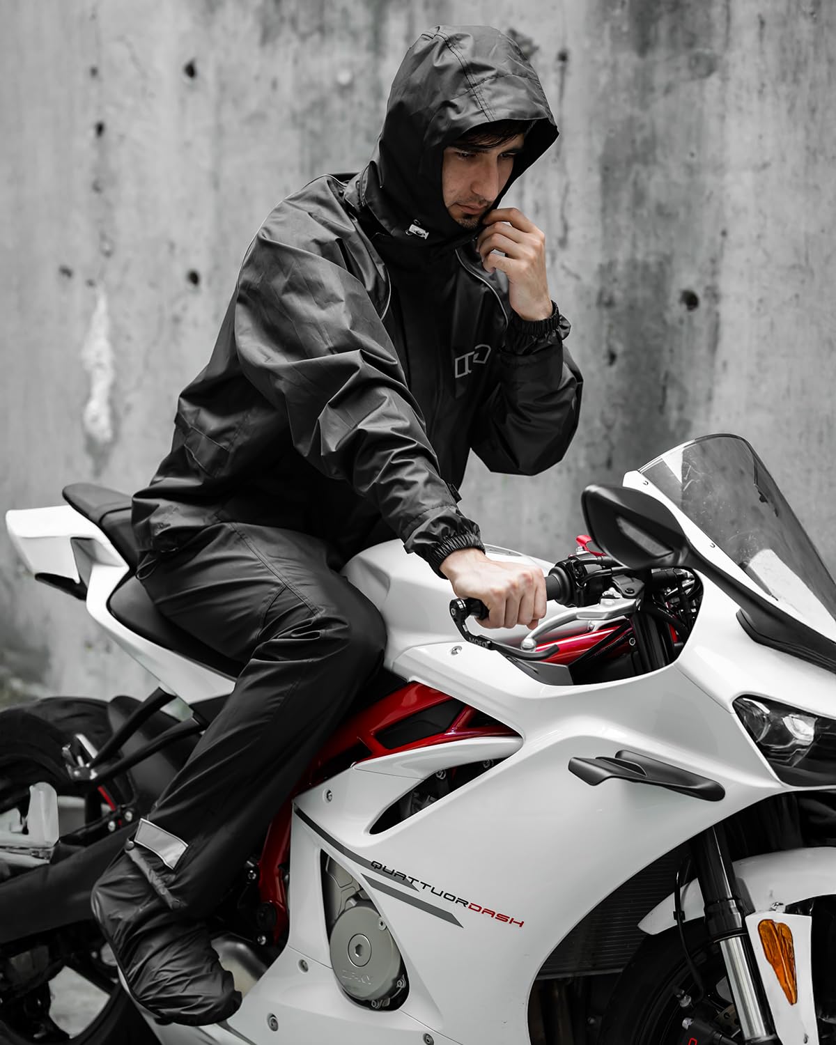 ILM Kombinezon przeciwdeszczowy wodoodporny męski damski kurtka i spodnie pakowalne odblaskowe z ukrytym pokrowcem na buty do motocykla, roweru, wędkowania, wędrówek, kempingu, model RS03