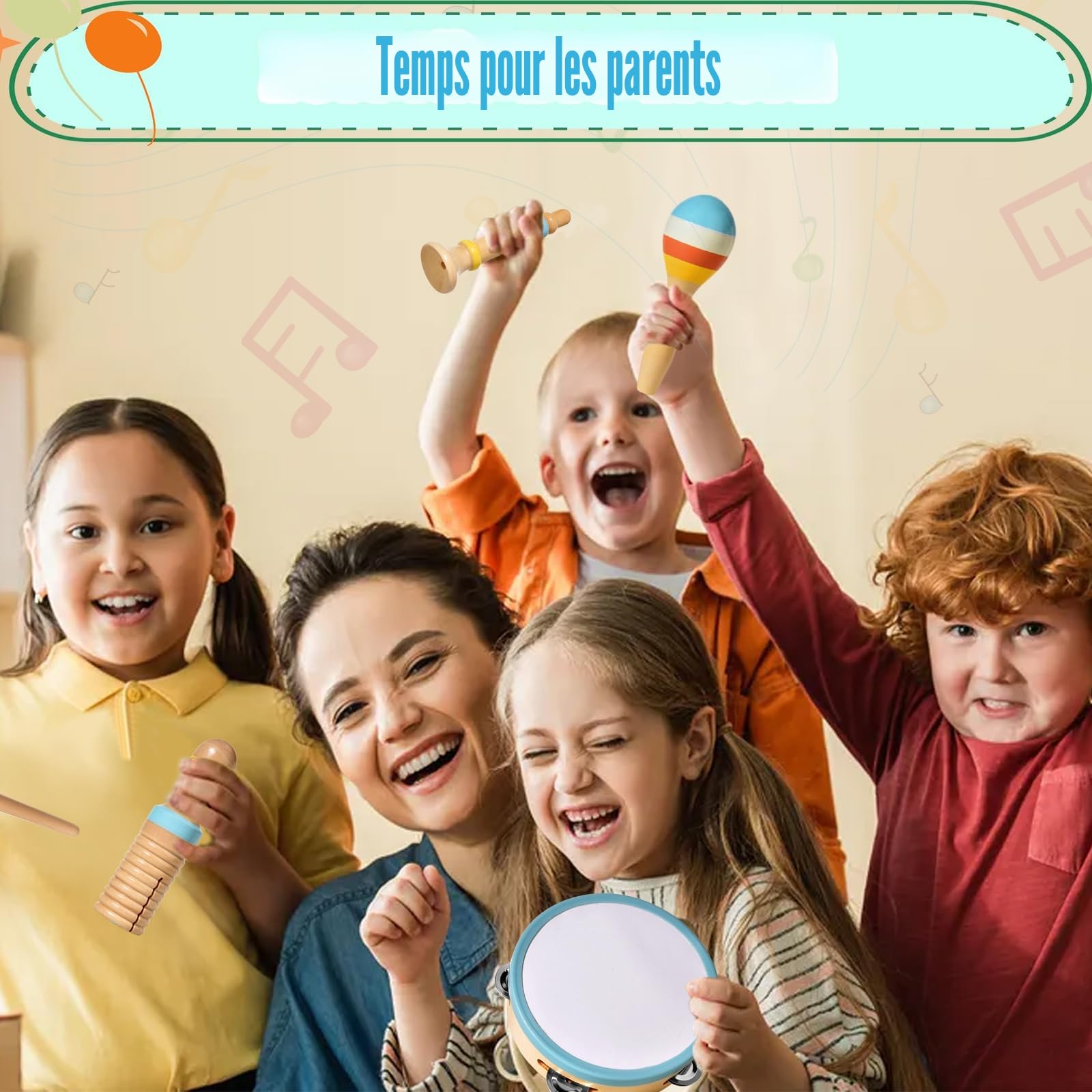 Instruments de Musique Esthétiques pour Enfants,Jouets Musicaux Montessori pour Bébés,Jouets Xylophone Boho pour Garçons et Filles,Cadeau de Noël et d'anniversaire pour Enfants de 1 à 3 Ans (6 in 1)