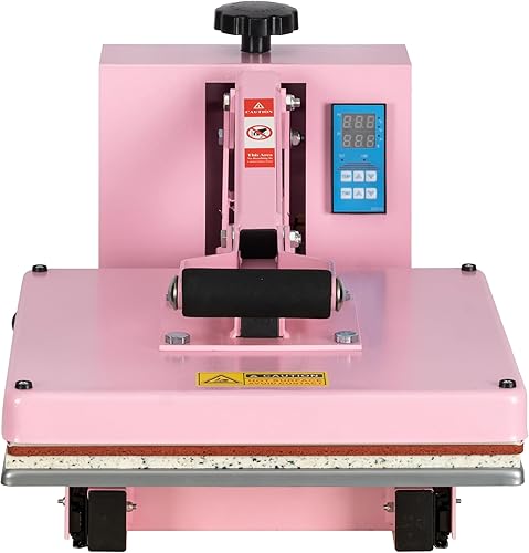 Miniatura 8 de Máquina de prensa de calor semiautomática de 15 x 15 pulgadas para camisetas, base de apertura y deslizamiento automático, estilo clamshell,