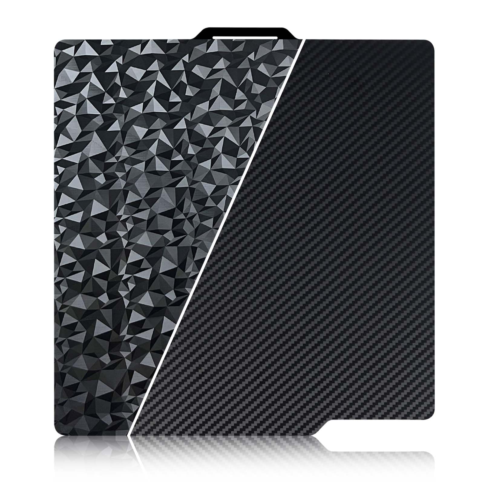 IdeaFormer Textured PEO PET Build Plate for Bambu Lab X1/X1C/X1E/P1P/P1S/A1, Carbon Fiber/Diamond Double Sided Flexible Spring Steel Sheet 257x257mm for Bambu lab 3D Printers-image-20