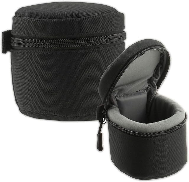 Navitech Black Water Resistant Camera Lens Protective Case Pouch Compatible With The Canon EF 50mm f/1.8 | Canon EF 50mm f/1.8 II | Canon EF 50mm f/1.4 USM | Canon EF 50mm f/1.8 STM | Canon EF 85mm f