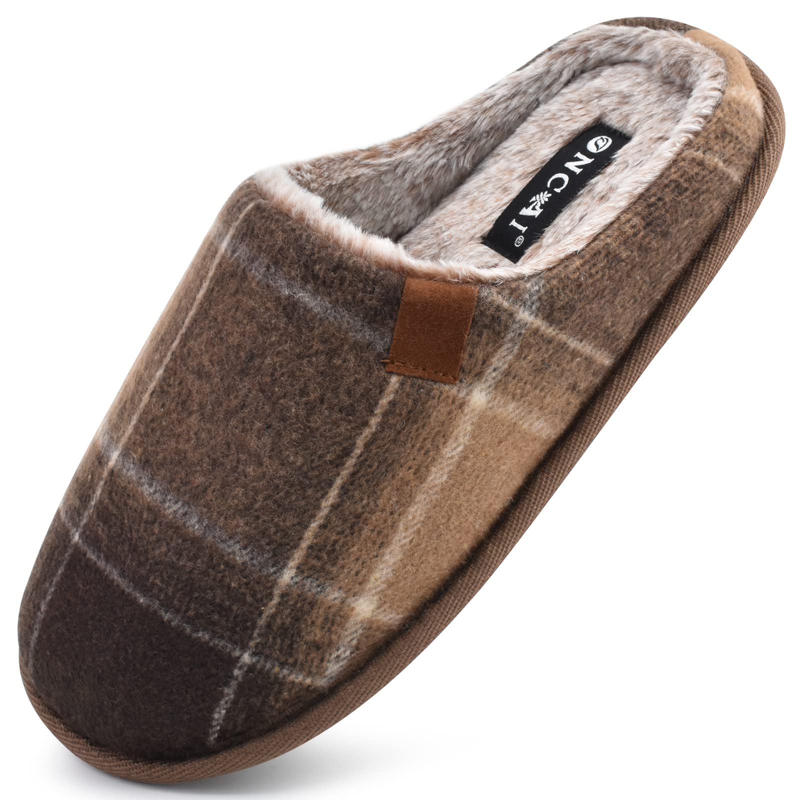 ONCAI Pantofole da Uomo Invernali, Comoda Memory Foam Calde Scarpe da Casa in Lana Con Suola Antiscivolo Taglia 40-49 EU