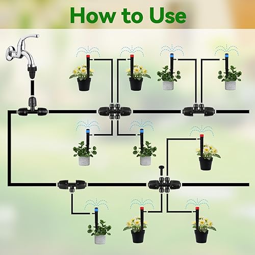 Miniatura 6 de Kalolary - 10 accesorios de riego por goteo de 516 a 14 pulgadas con 4 enchufes, pieza de riego por goteo de conexión rápida Kalolary para tubo de