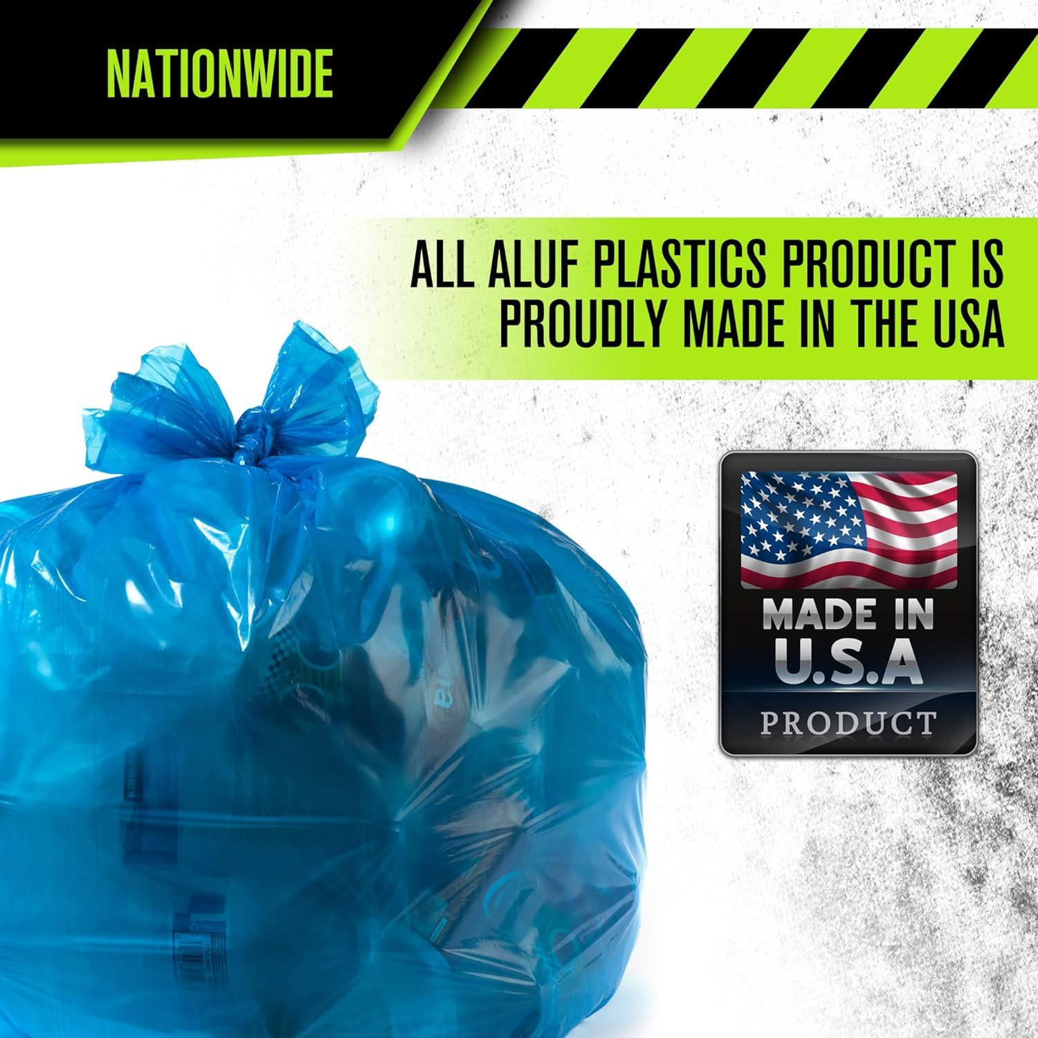 Aluf Plastics Bolsas de basura azules de resistencia industrial de 12-16 galones, 1.2 milésimas de pulgada (equivalentes), 24 x 31 pulgadas, paquete de 250 unidades, para uso industrial, hogar y