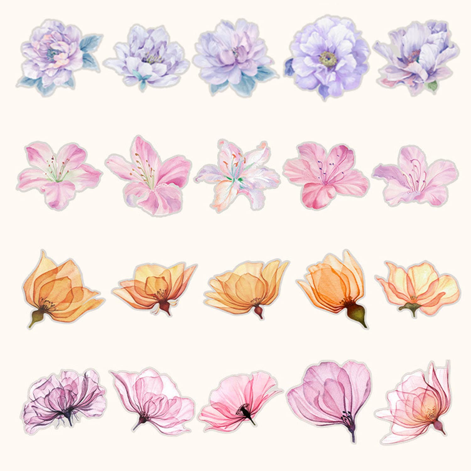 Amazon.co.jp: YOVOY コラージュ 素材シール 花シールセット かわいい 