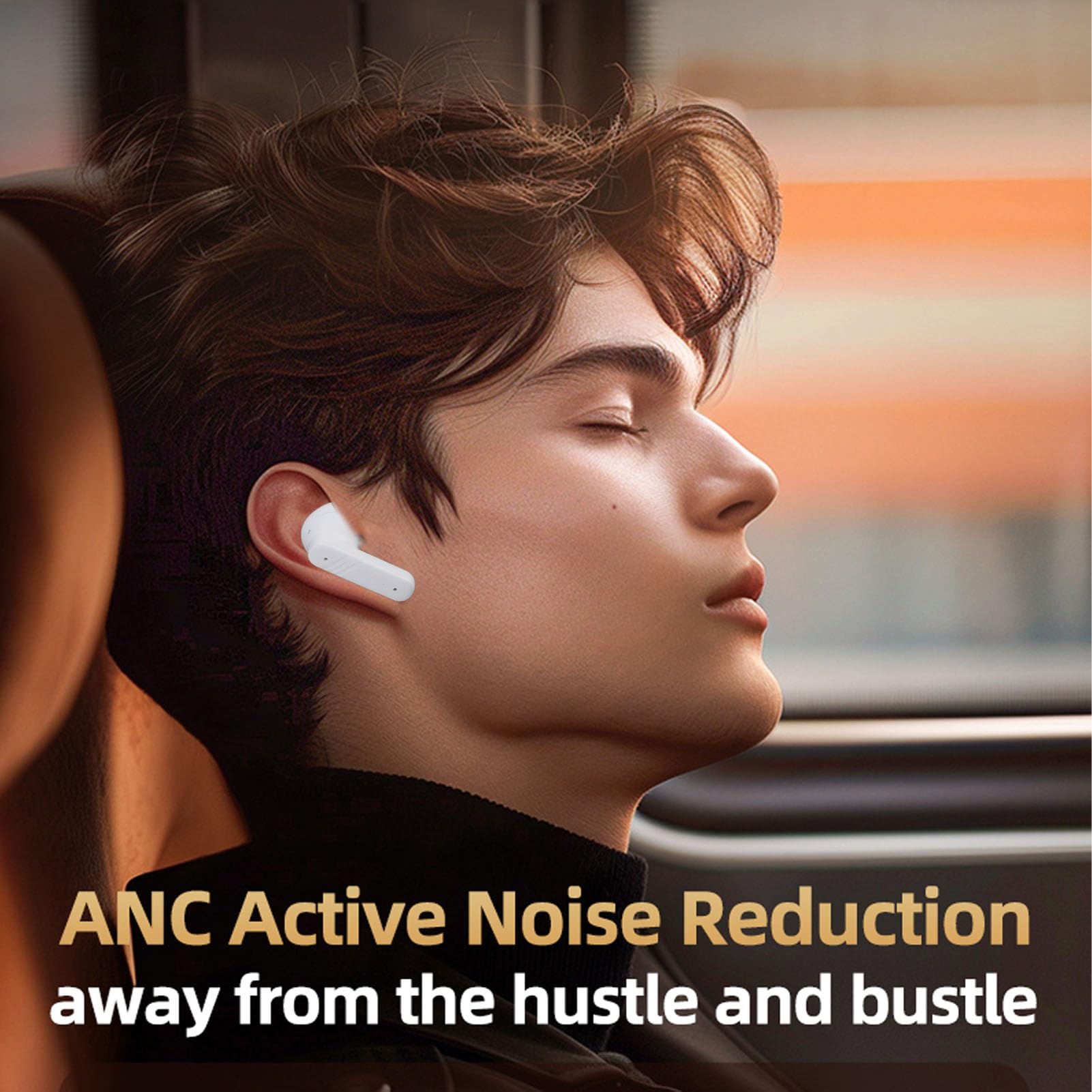 Generic Auricolari per Traduttore Linguistico Wireless con Bluetooth 5.4, Auricolari di Traduzione Multifunzionali per i Viaggiatori (WHITE)