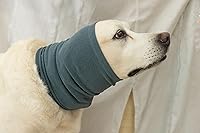 Vista 2 de Cubierta calmante para las orejas de perro, orejeras de perro con ansiedad y ruido, protección contra el ruido, para baño, color azul, M