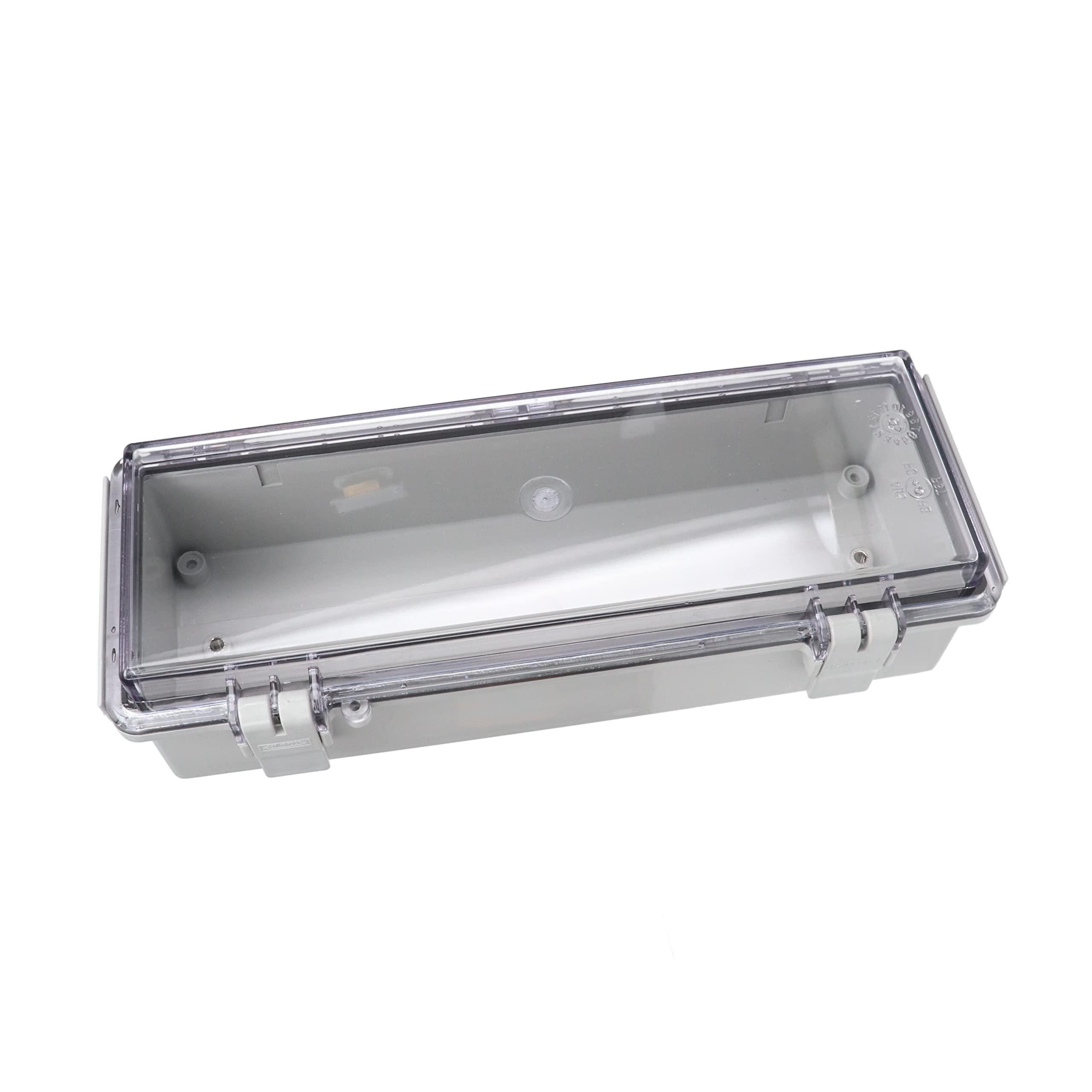 BUD Industries NBF-32408 Plastic Outdoor NEMA Economy Box with Clear Door, 10-5/8" Length x 3-59/64" Width x 2-3/4" Height, Light Gray Finish-image-5