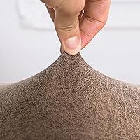 Vista 5 de FORCHEER - Juego de 2 fundas para taburete de bar con respaldos, aspecto de cuero, para taburetes de bar de respaldo corto, extraíbles y lavables