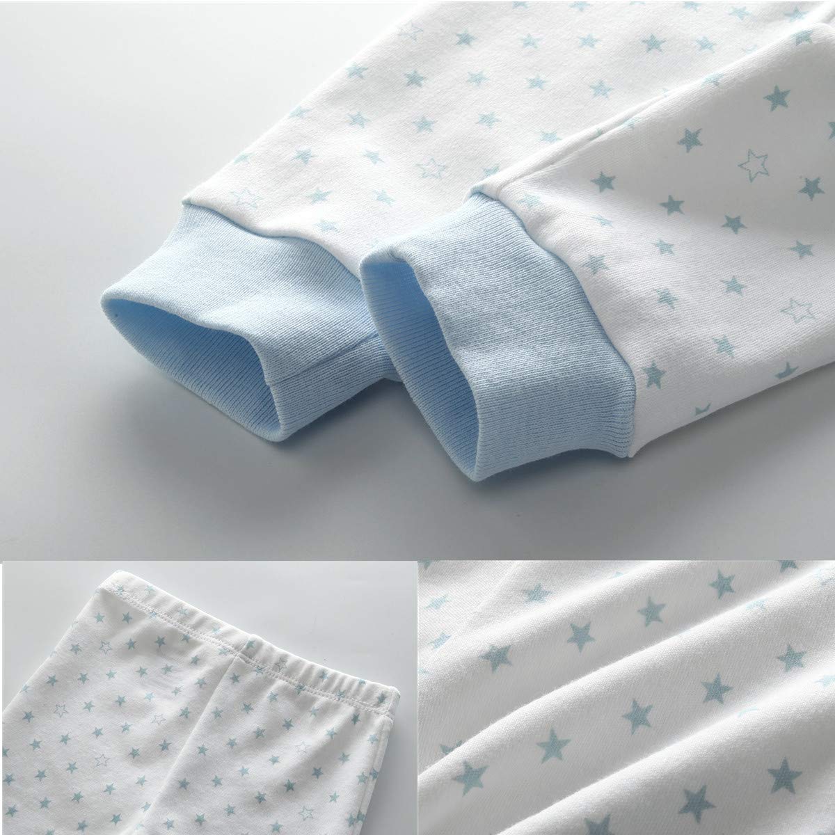 Chalecos de manga corta + pantalones para recién nacidos de 0 a 12 meses de algodón, azul, 3 Meses