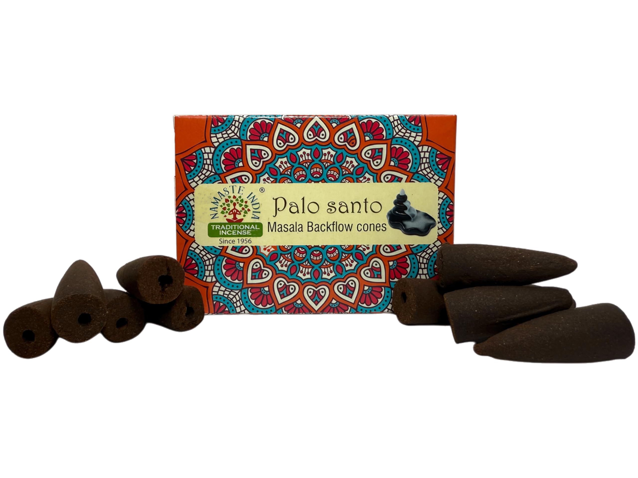 Hostenatura Palo Santo Namaste India Blackflow Incense Cones (Pack Of 10)