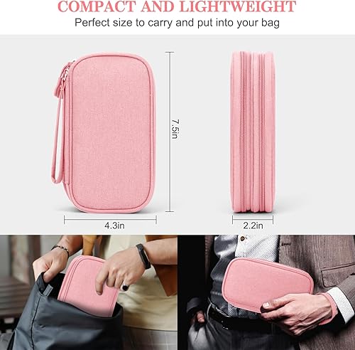 Miniatura 2 de FYY Organizador electrónico, organizador de cables de viaje, bolsa organizadora de cables electrónicos, funda de transporte, portátil, impermeable,