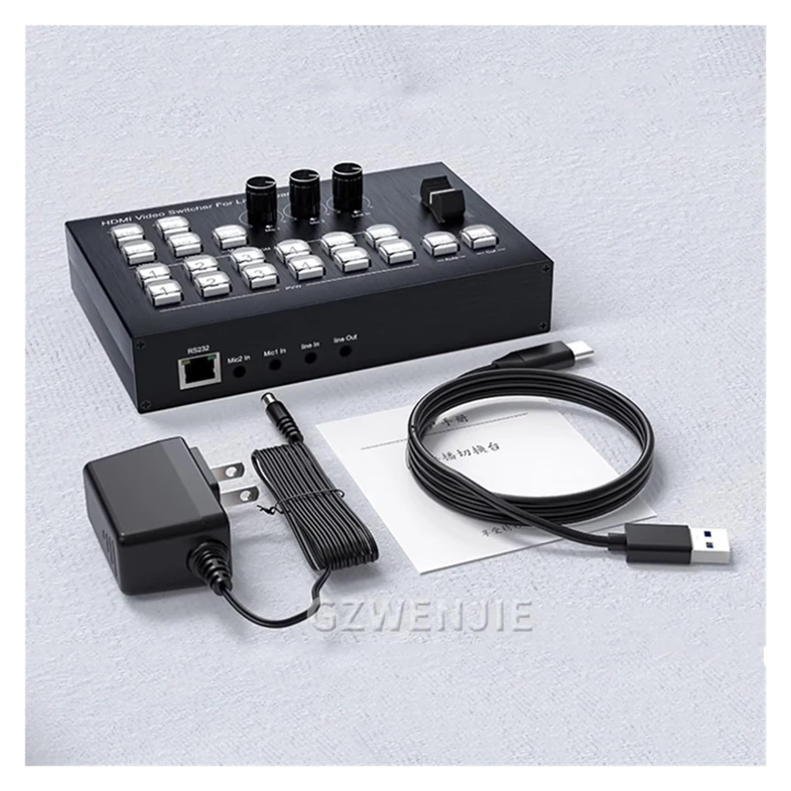 Konwerter Cyfrowy, 4K 4 kanałowy kamera wideo przełącznik mikser do transmisji na żywo 4x USB3.0 nagrywanie kamery PC OSD OBS