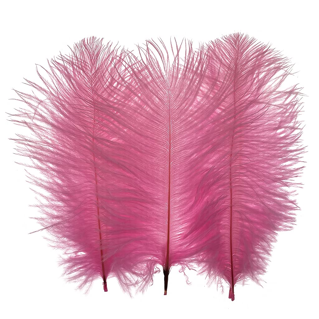 LONDGEN 20PCS 6-8inch（15-20cm ） Pink Ostrich Feathers for Wedding Party Centerpieces Halloween Christmas Home Decoration