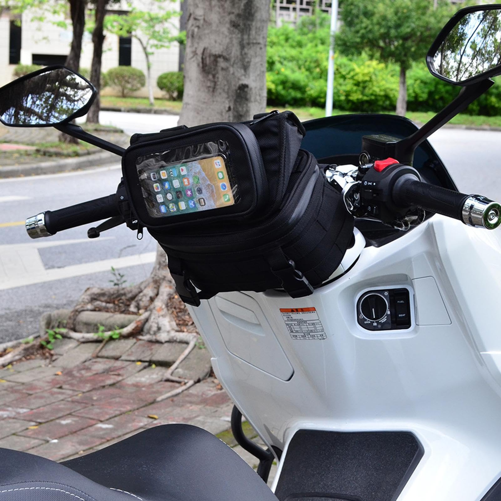 Torby motocyklowe na kierownicę, torba na kierownicę, wodoodporna | torba do montażu z przodu na rower, słuchawki przyjazne dla ekranu dotykowego, idealne wzornictwo, podróż motocyklem i
