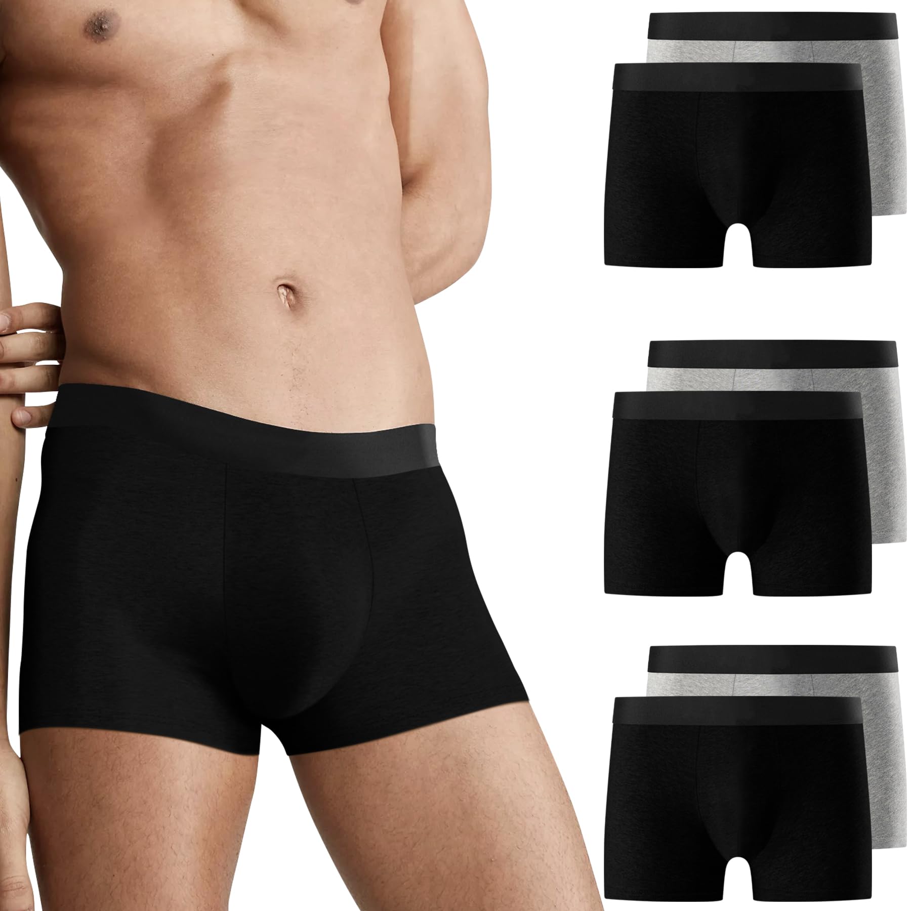 Falechay Boxershorts Herren 6er Pack Unterhosen Männer Ohne Kratzenden Zettel Sportunterhosen für Herren UnterwäSche Boxer Baumwolle(Gr. S - 3XL)