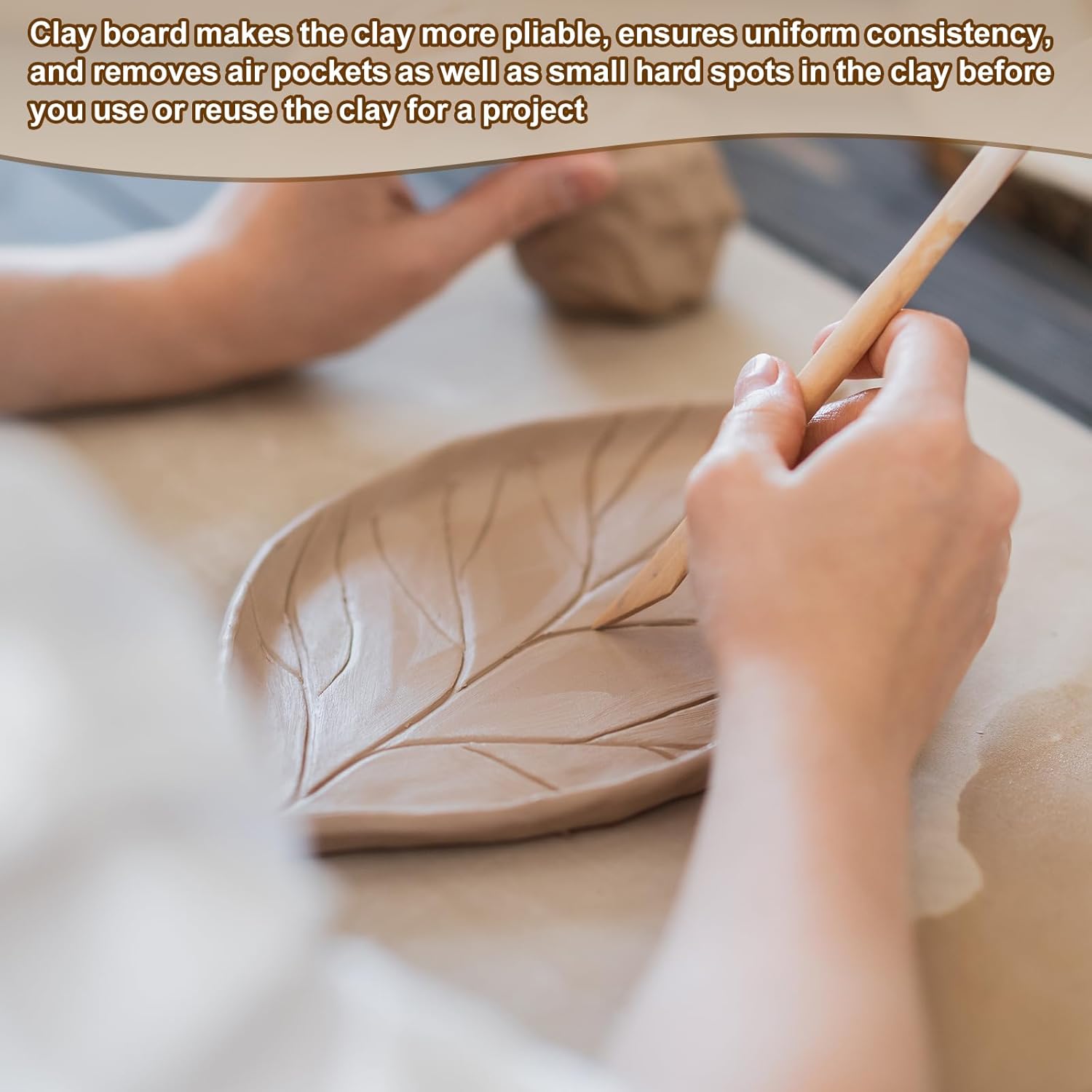 PATIKIL 2 Pack Wedging Board for Pottery 18" x 24" Clay Board Portable Plaster Modeling Board with Built-in Handle for Pottery Clay Ceramics
