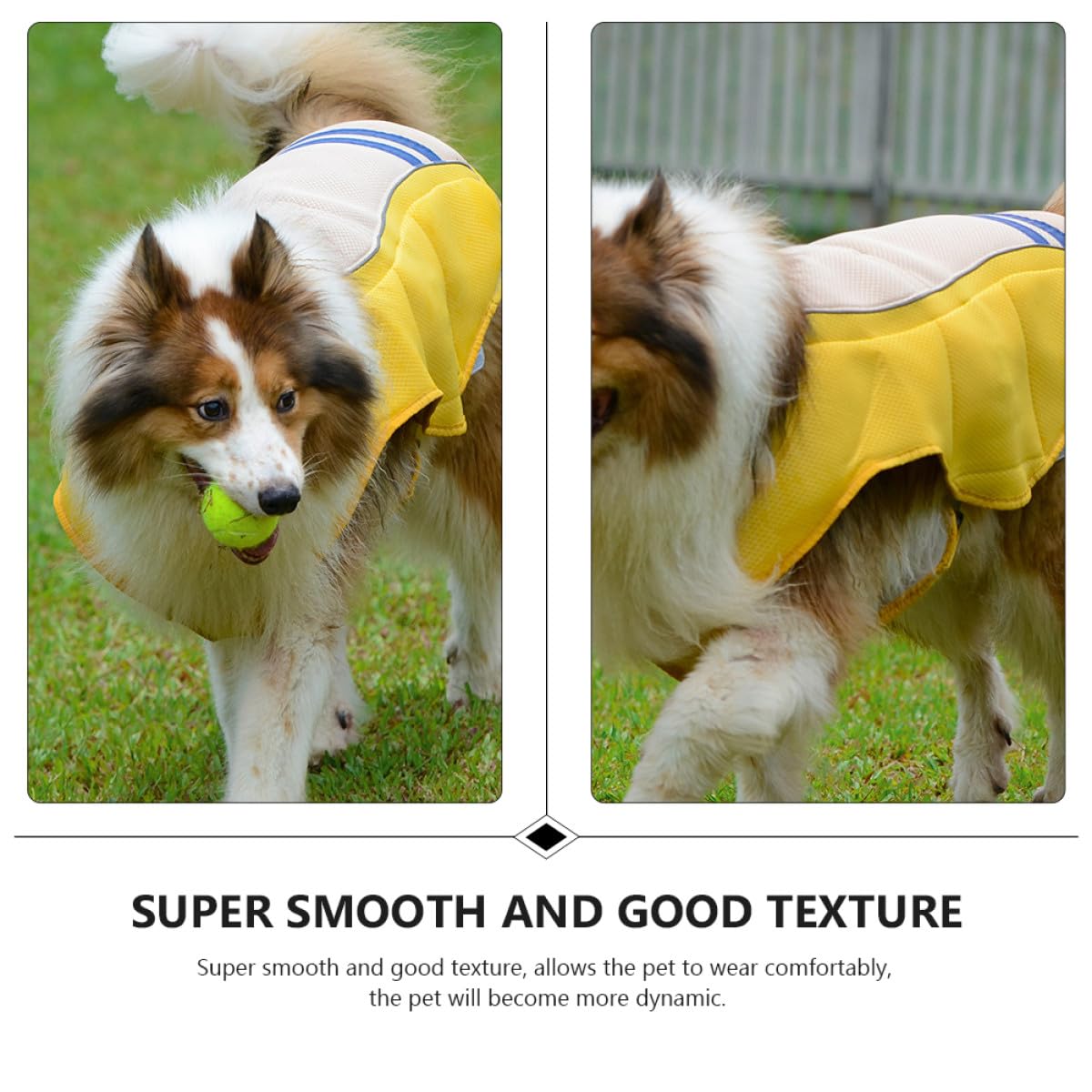 VILLCASE Gilet Rafraîchissant Jaune pour Chien en Polyester, Pratique et Conçu pour Prévenir Le Coup de Chaleur Lors des Fêtes D'été