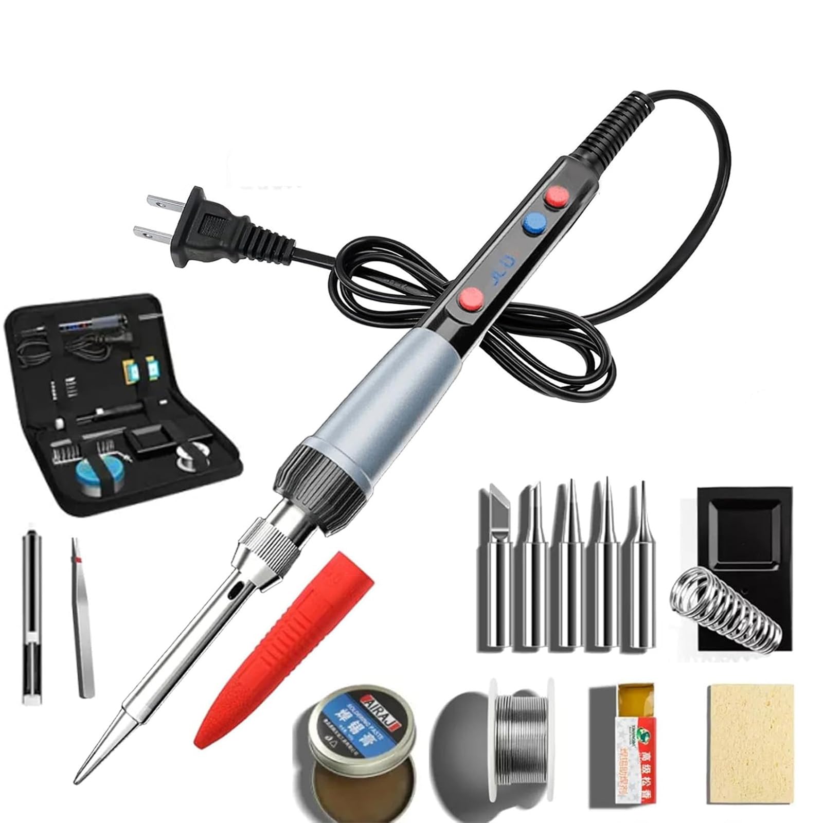 Industrial Grade Welding Pen Repair Tool Set, 2025 New Soldering Iron Kit for Electronics, 3 In 1 household High-Power Soldering Pen Set, Digital Display Welding (16-pc Set)