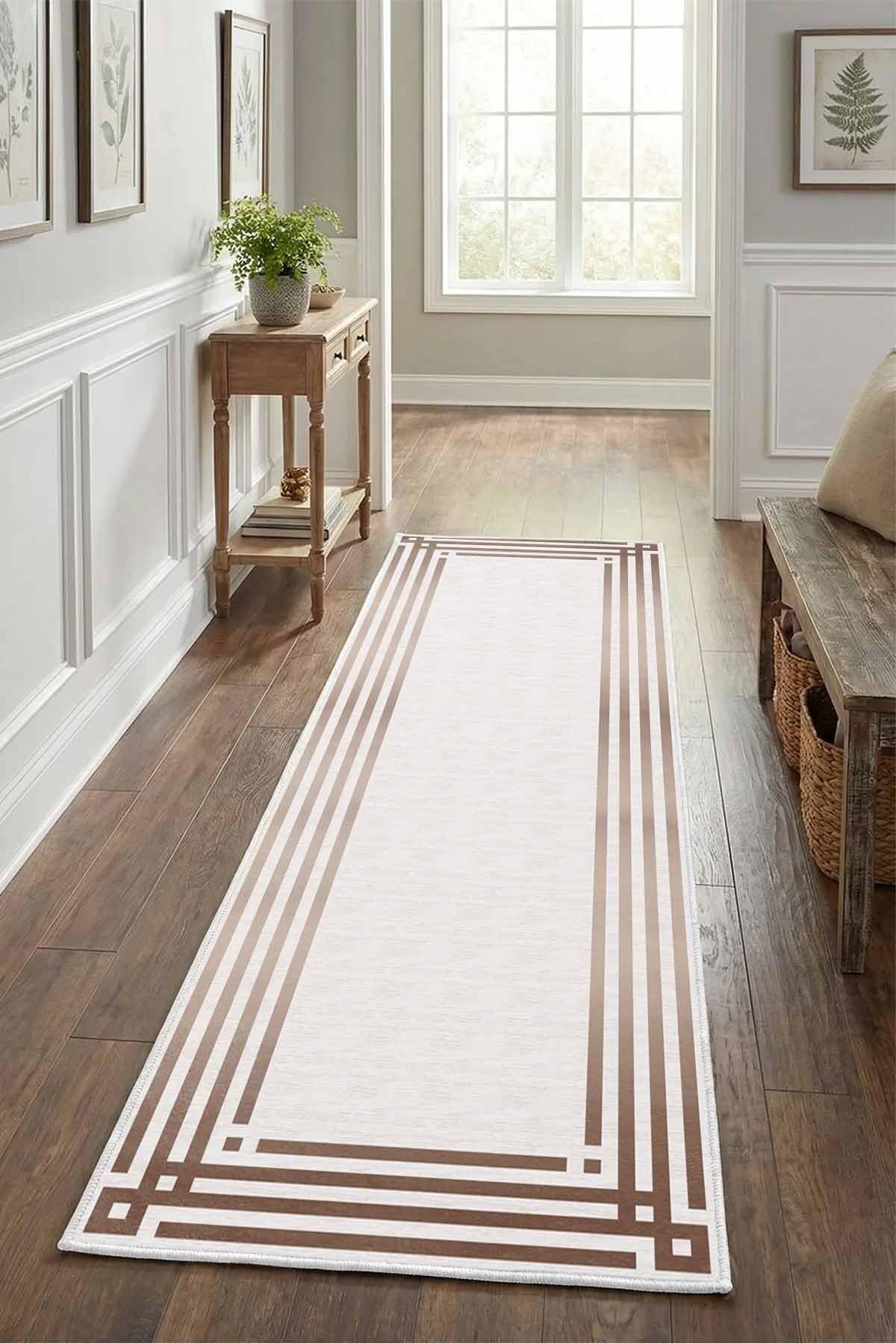 Monnhein Vizon Yolluk Arya - Yıkanabilir, Kaymaz Taban, Dijital Baskılı, Leke Tutmaz, İnce Hav, Modern Koridor, Mutfak, Antre ve Salon için Dekoratif Yolluk