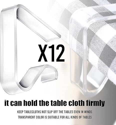 Miniatura 4 de Patelai Clips transparentes para mantel mejorados, clips de plástico para mantel de mesa, soporte para mantel de Navidad, hogar, boda, fiesta,