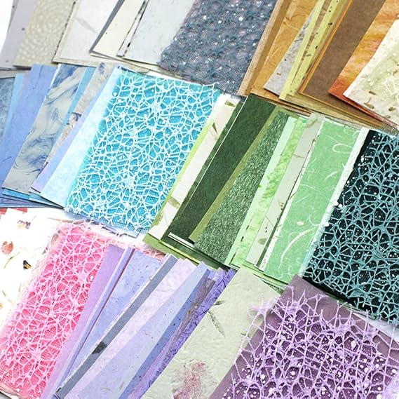 156 Sheets Scrapbook Paper Textured Paper Assorted Set, FineGood Decorative Mesh Fabric Paper for Card Making Journaling Scrapbooking Supplies