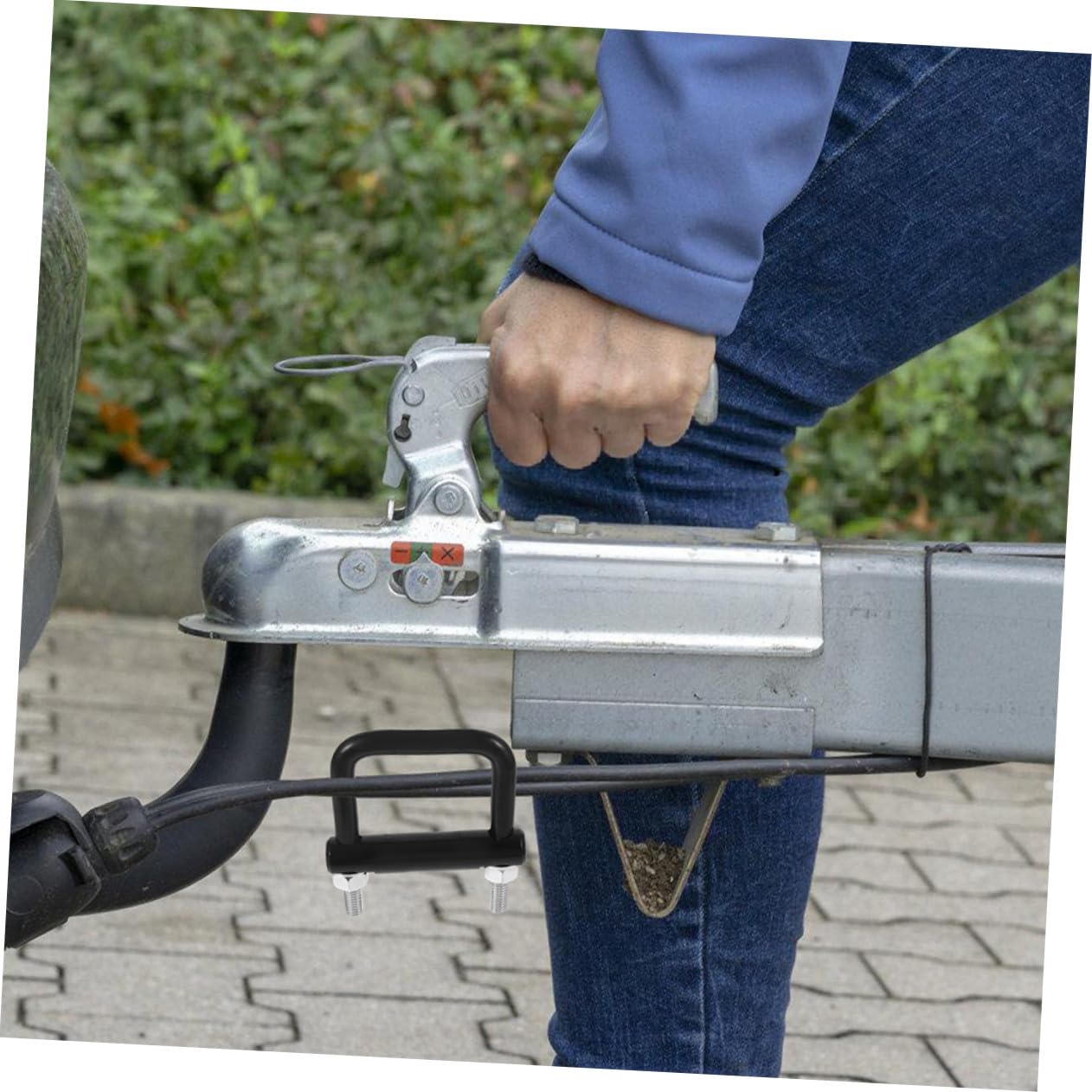 Mikinona 2 Piezas Grillete de Remolque de Metal Negro Abrazadera Tensora de Enganche Antitraqueteo Fijación Resistente para Acoplador de Remolque Uso Seguro